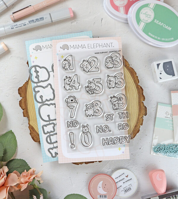 Set de sellos+troquel Counting Right de Mama Elephant