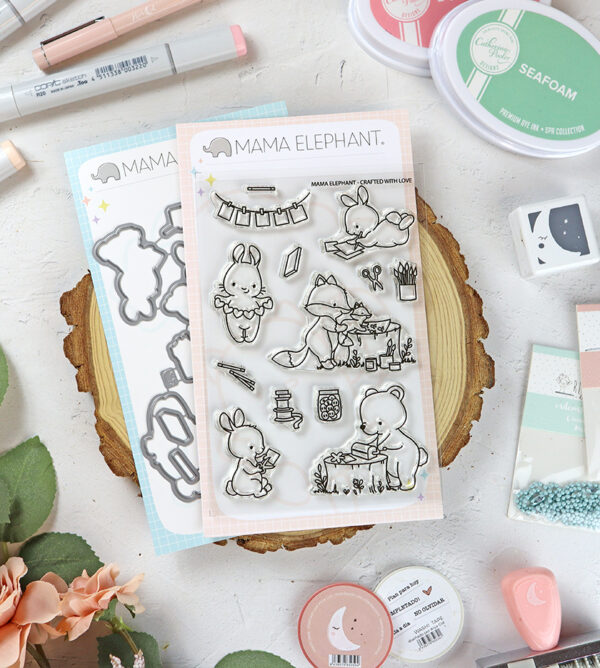 Set de sellos+troquel Crafted With Love de Mama Elephant