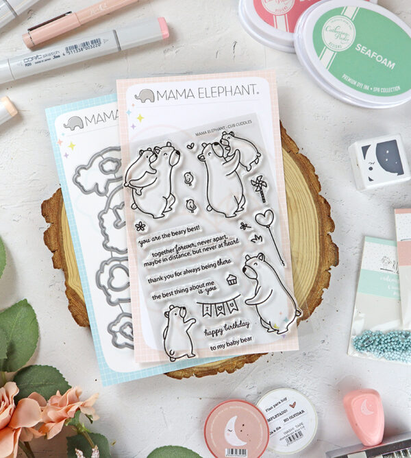 Set de sellos+troquel Cub Cuddles de Mama Elephant