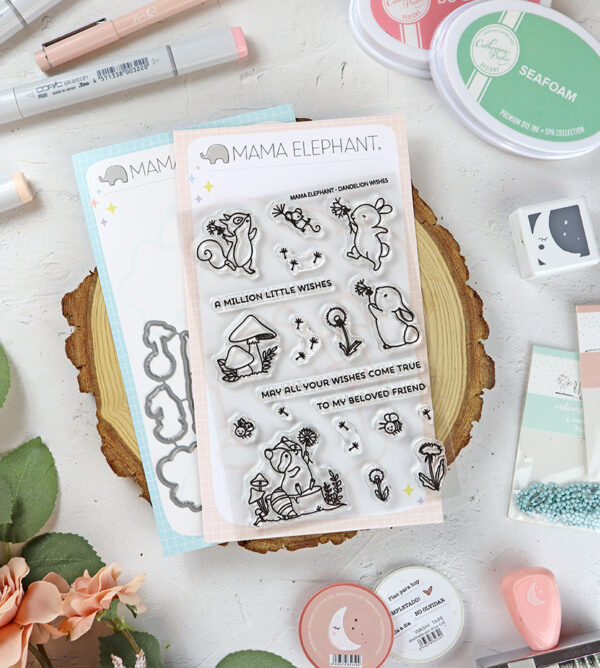 Set de sellos+troquel Dandelion Wishes de Mama Elephant