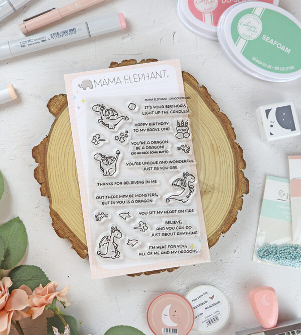 Set de sellos Dragon Wishes de Mama Elephant
