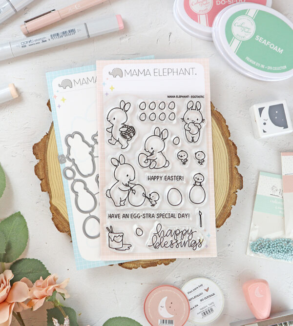 Set de sellos+troquel Eggstastic de Mama Elephant