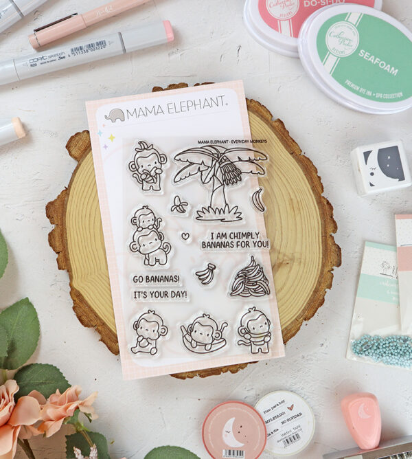 Set de sellos Everyday Monkeys de Mama Elephant