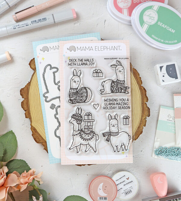 Set de sellos+troquel Fa La Llama de Mama Elephant
