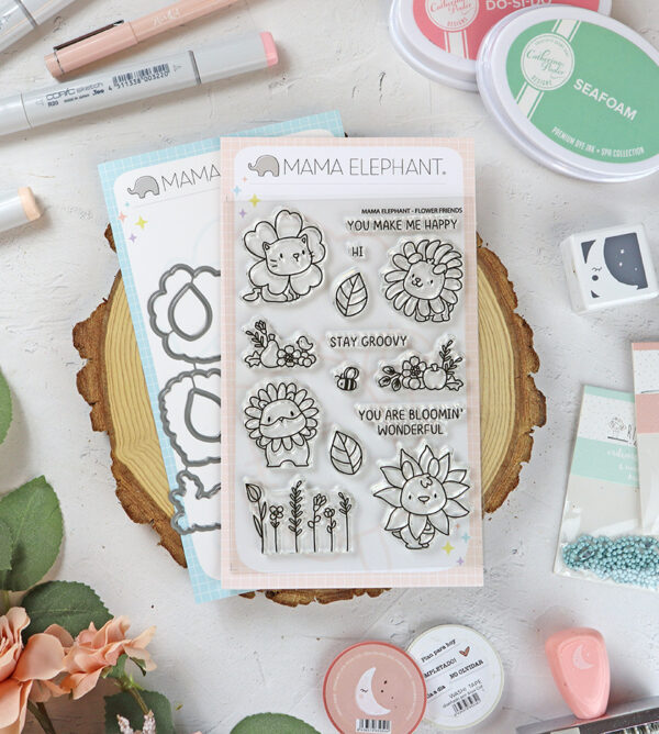 Set de sellos+troquel Flower Friends de Mama Elephant
