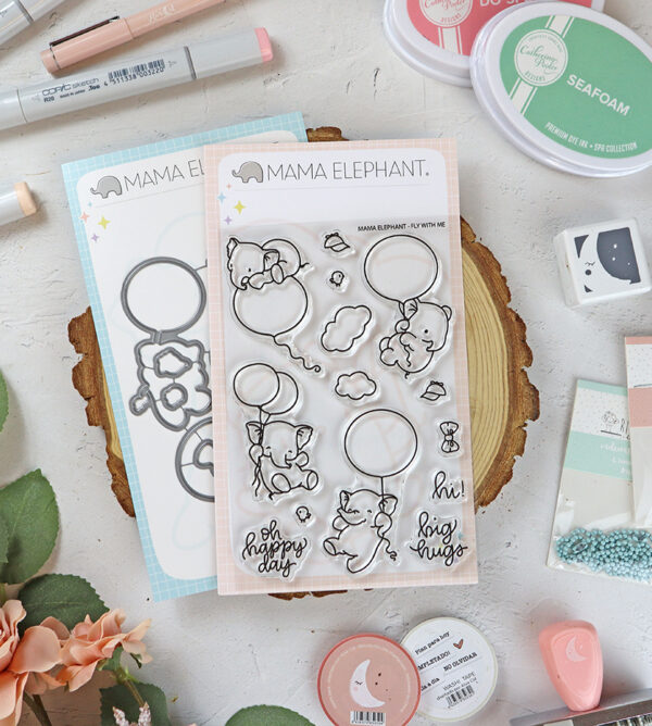 Set de sellos+troquel Fly With Me de Mama Elephant