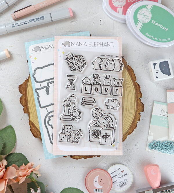Set de sellos+troquel Game Night de Mama Elephant