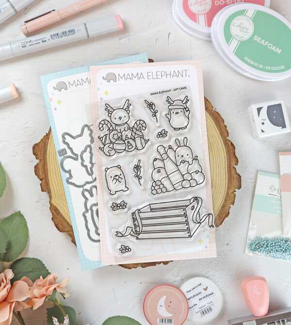 Set de sellos+troquel Gift Crate de Mama Elephant