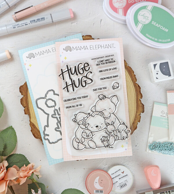 Set de sellos+troquel Group Hug de Mama Elephant