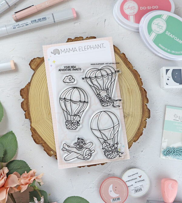 Set de sellos Hot Air Balloon de Mama Elephant