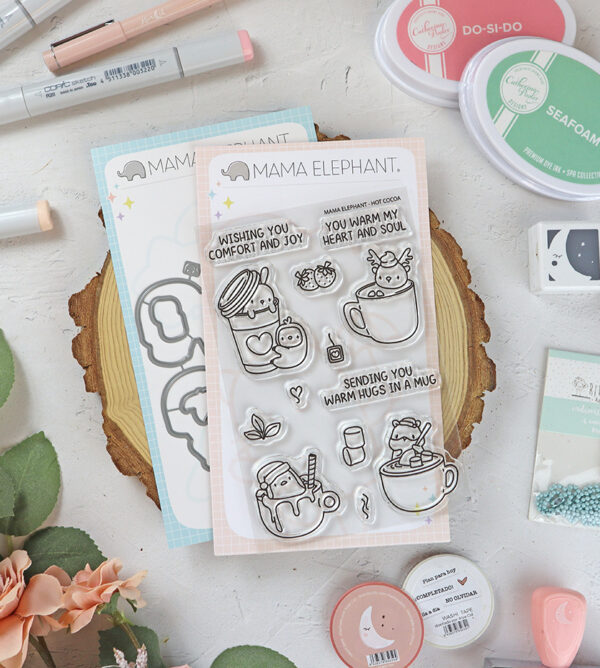 Set de sellos+troquel Hot Cocoa de Mama Elephant