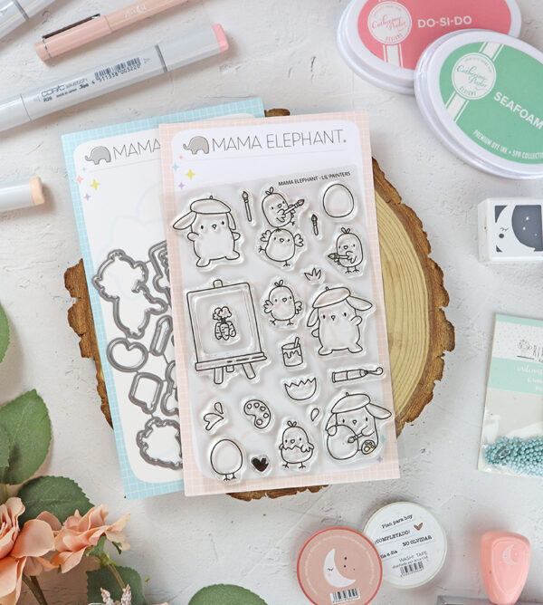 Set de sellos+troquel Lil' Painters de Mama Elephant