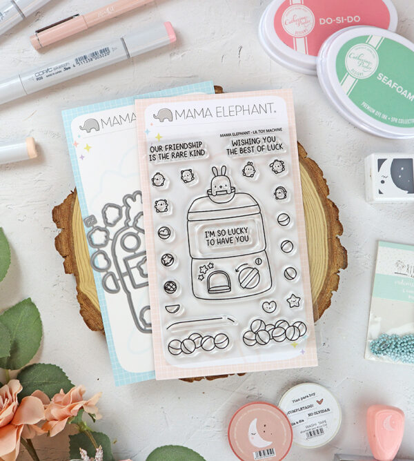 Set de sellos+troquel Lil Toy Machine de Mama Elephant