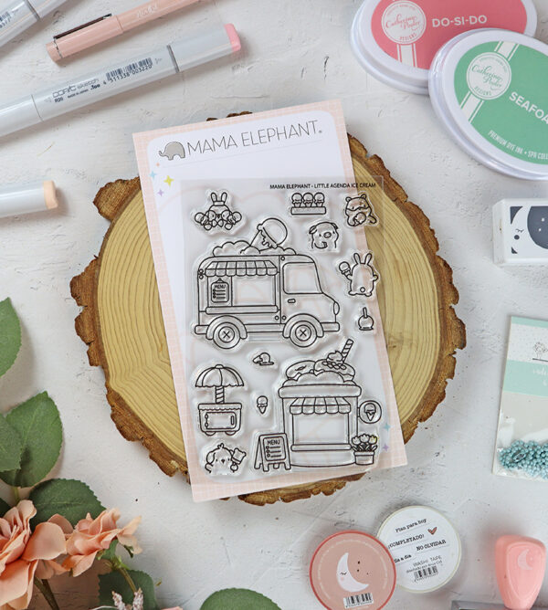 Set de sellos Little Agenda Ice Cream de Mama Elephant