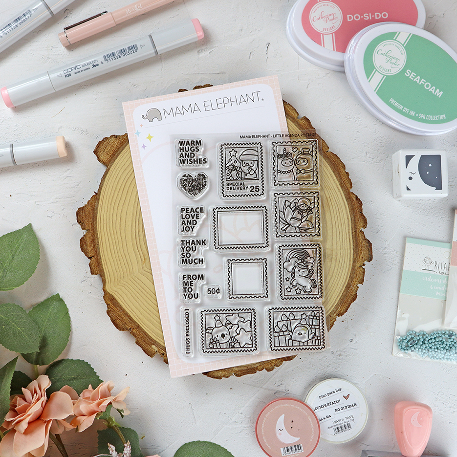 Set de sellos Little Agenda Postage de Mama Elephant