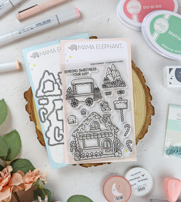 Set de sellos+troquel Little Agenda Sweets de Mama Elephant