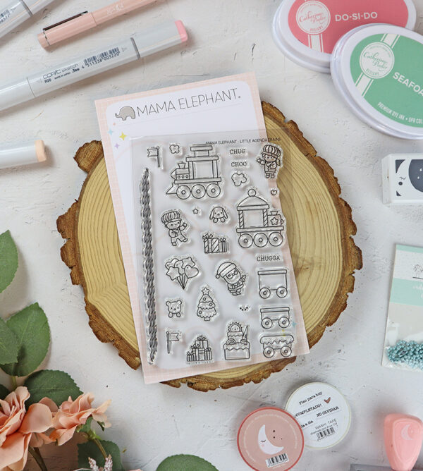 Set de sellos Little Agenda Trains de Mama Elephant