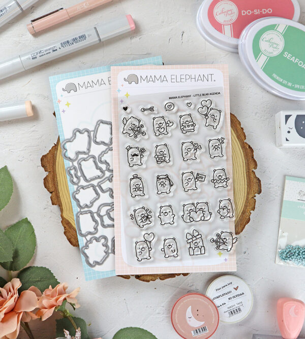 Set de sellos+troquel Little Bear Agenda de Mama Elephant