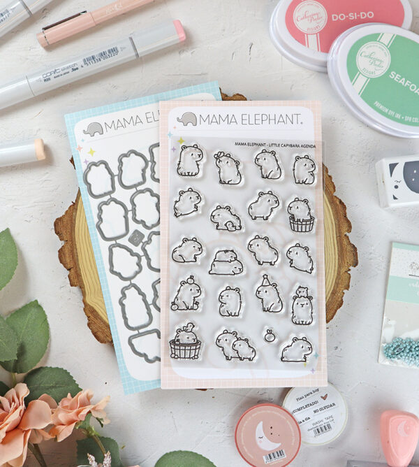 Set de sellos+troquel Little Capybara Agenda de Mama Elephant