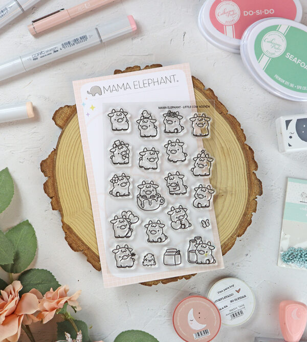Set de sellos Little Cow Agenda de Mama Elephant