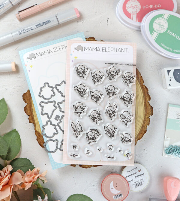 Set de sellos+troquel Little Fairy Agenda de Mama Elephant