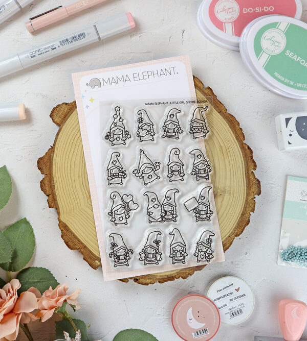 Set de sellos Little Girl Gnome Agenda de Mama Elephant