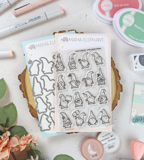 Set de sellos+troquel Little Gnome Agenda de Mama Elephant