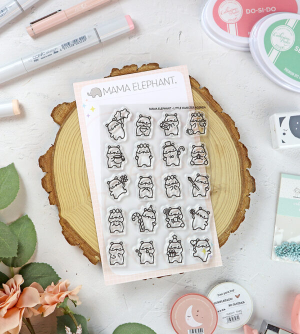 Set de sellos Little Hamster Agenda de Mama Elephant