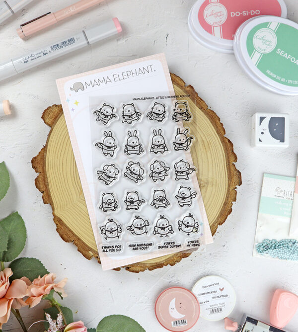 Set de sellos Little Superhero Agenda de Mama Elephant
