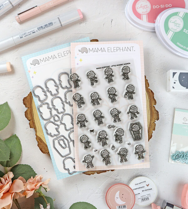 Set de sellos+troquel Little Mummy Agenda de Mama Elephant