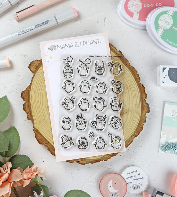 Set de sellos Little Penguin Agenda de Mama Elephant