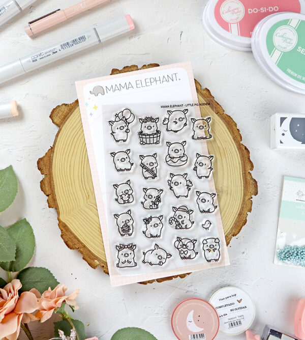 Set de sellos Little Pig Agenda de Mama Elephant