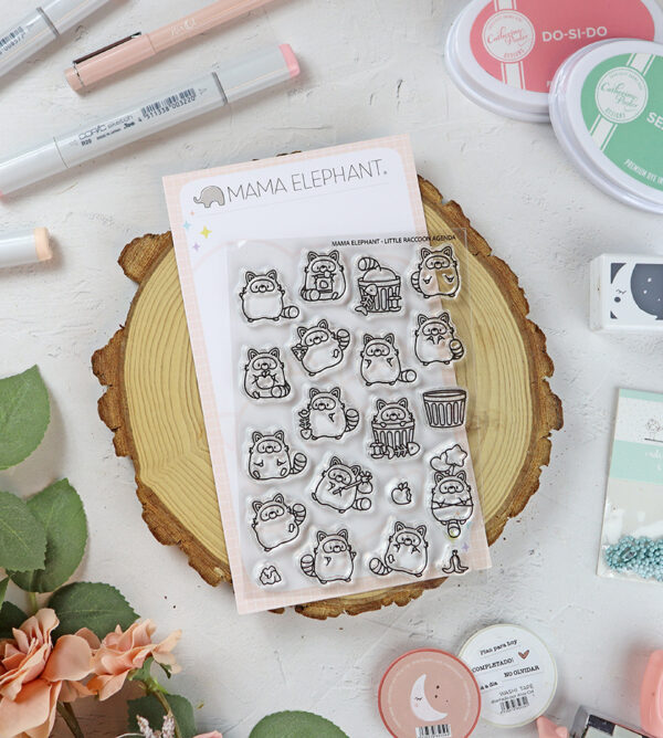 Set de sellos Little Raccoon Agenda de Mama Elephant