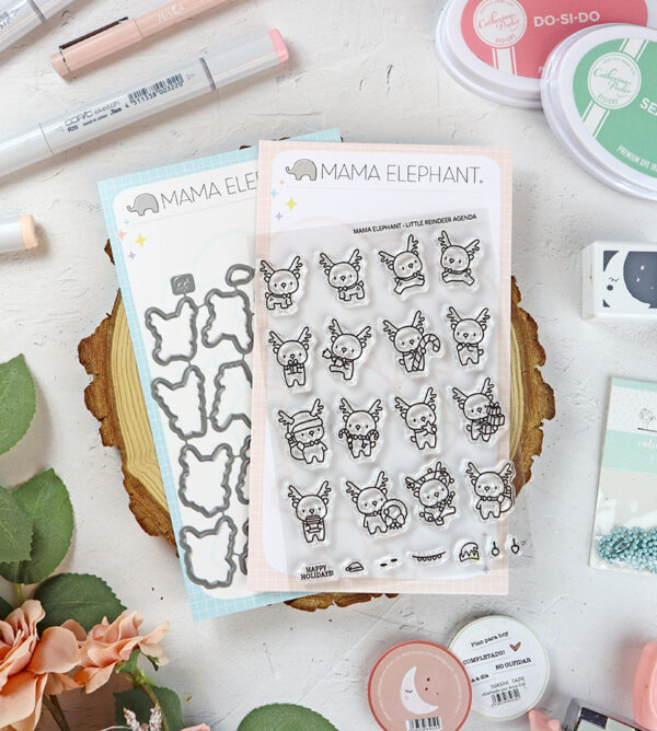 Set de sellos+troquel Little Reindeer Agenda de Mama Elephant