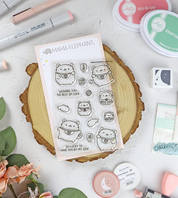 Set de sellos Lucky Cat de Mama Elephant