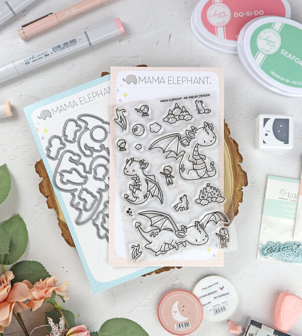 Set de sellos+troquel Me & My Dragon de Mama Elephant
