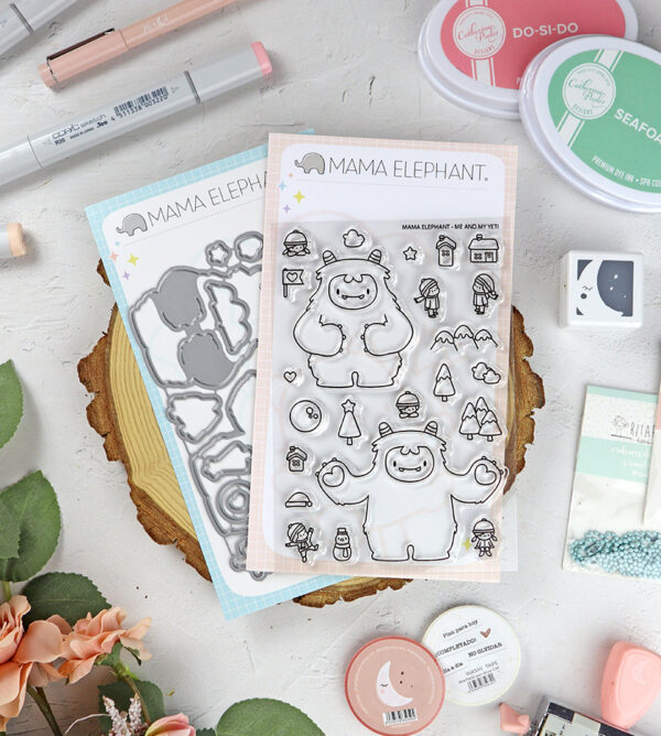 Set de sellos+troquel Me & My Yeti de Mama Elephant