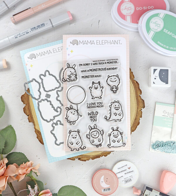 Set de sellos+troquel Moster Hugs de Mama Elephant