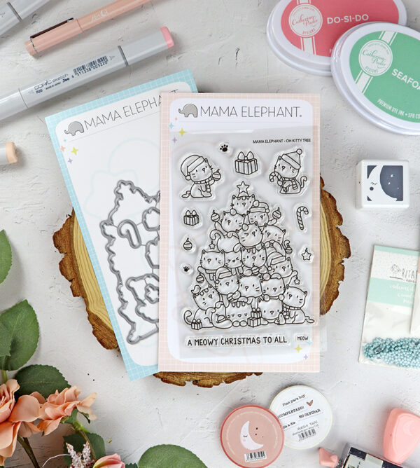 Set de sellos+troquel Oh Kitty Tree de Mama Elephant
