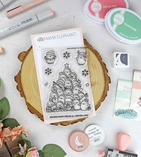 Set de sellos Oh Penguin Tree de Mama Elephant
