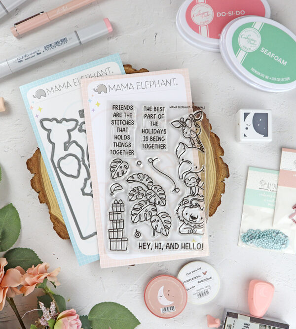 Set de sellos+troquel PeekaPALS de Mama Elephant