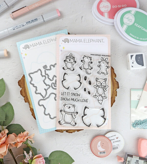 Set de sellos+troquel Snow Angels de Mama Elephant