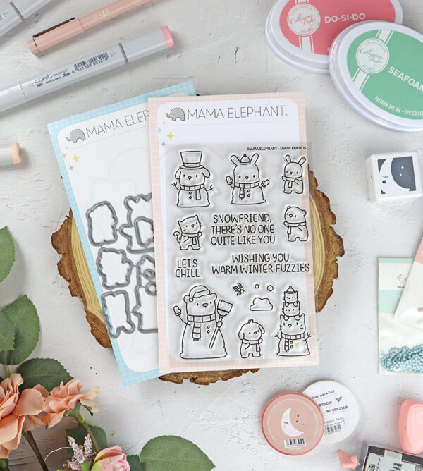 Set de sellos+troquel Snow Friends de Mama Elephant