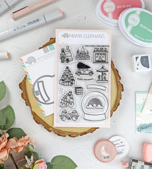 Set de sellos+troquel Snow Globe Bitties de Mama Elephant