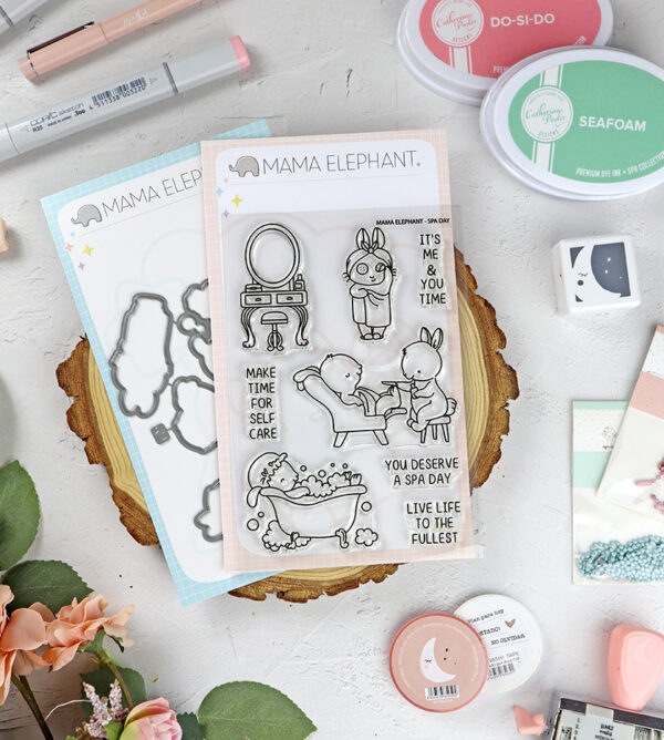 Set de sellos+troquel Spa Day de Mama Elephant