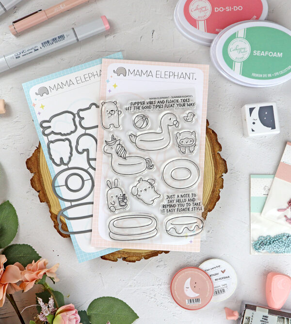 Set de sellos+troquel Summer Floaties de Mama Elephant