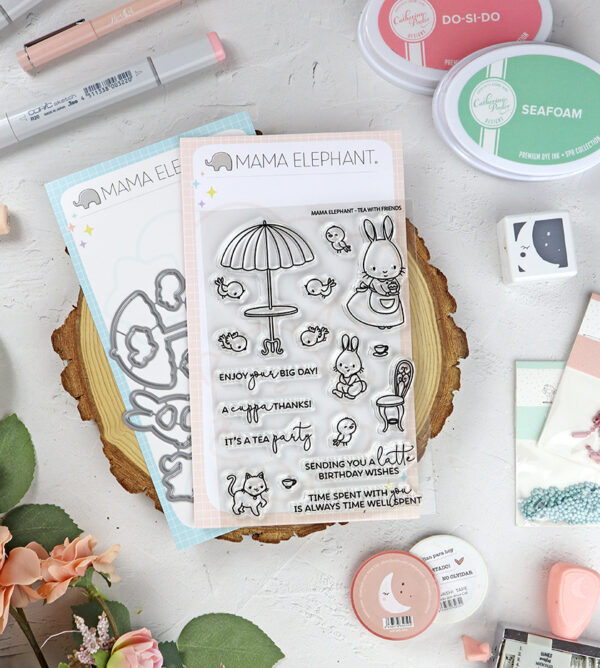 Set de sellos+troquel Tea With Friends de Mama Elephant