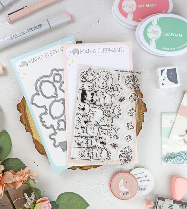 Set de sellos+troquel The Wild Roar de Mama Elephant