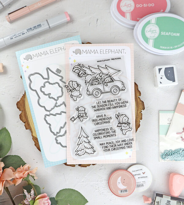 Set de sellos+troquel Tree Picking de Mama Elephant
