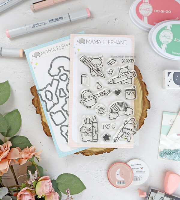 Set de sellos+troquel Write with me de Mama Elephant